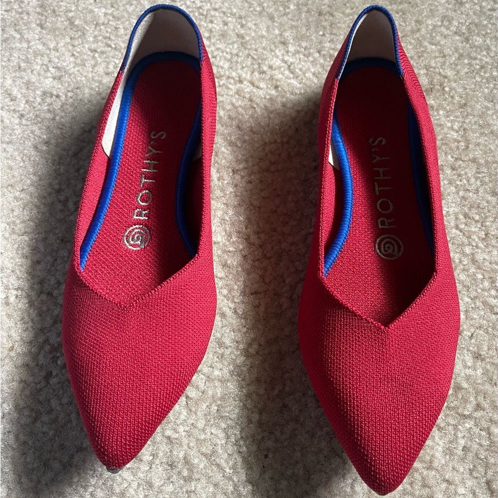 Rothy's Women's The Point Red Flats Size W7